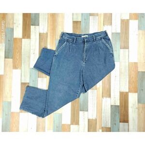 Vintage Bugle Boy High Waisted Pleated Light Wash Jeans 90s Size 32x30